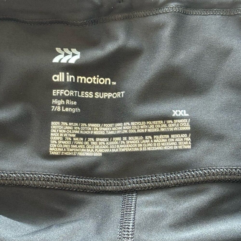All In Motion Effortless Support Leggings Black Size XXL - Picture 9 of 12